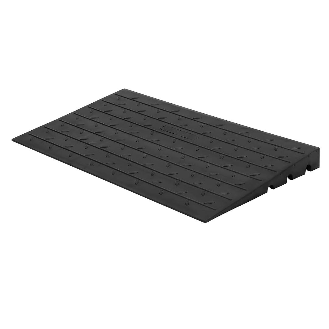 Rubber Threshold Ramp 3" Rise, 2500LBS Capacity Portable Wheelchair Ramp w/3-Channel Cord Cover, All-Weather Non-Slip Surface for Doorways, Steps, Cars & Pets (24"x42")
