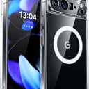 CANSHN Magnetic for Google Pixel 10 Pro Case(6.3 Inch), Upgraded [Full Camera Protection] [Compatible with Magsafe] Non-Yellowing Protective Shockproof Bumper Phone Cover, Clear
