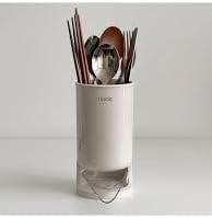 Self-Draining Utensil Drying Rack for Kitchen Counter, Compact and Durable, Beige, Perfect for Flatware & Silverware Durable and Compact Utensil Holder for Silverware, Draining Cup, 1 Pack