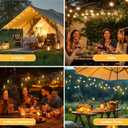 SANBEN 50ft Solar String Lights with Remote, 25+1 Bulbs Solar Patio Lights Outdoor Waterproof, Solar Powered Dimmable Deck Lights for Garden Porch Party