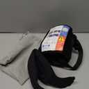 SARISUN Travel Pillows for Airplanes, Airplane Pillow for Long Flight, Airplane Head Strap with Eye Mask for Sleep, Travel Neck Pillow for Car Road Trip, 360 Support Headrest, Stop Bobblehead, Black