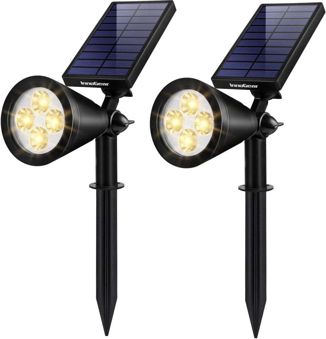 InnoGear Solar Lights Outdoor Waterproof Solar Garden Light for Outside Yard Landscape Lighting Pathway Spot Lights Spotlight Wall Light Auto On/Off, Warm White