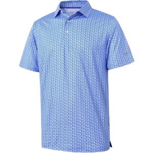 Golf Shirts for Men Dry Fit Short Sleeve Print Performance Moisture Wicking Polo Shirt (XX-Large, Bluejay Navy Dogs)