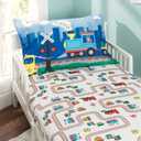 EVERYDAY KIDS Toddler Fitted Sheet and Pillowcase Set -Choo Choo Train- Soft Breathable Microfiber Toddler Sheet Set (2 Piece)