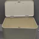 Navaris Bread Box - Metal Bread Bin Storage Tin with Front Opening Drop Down Door for Kitchen Counter or Shelf - Breadbox Storage Container - Cream