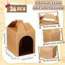 Patelai 36 Pcs Adopt Dog Party Favor Boxes Dog House Shaped Boxes with Holes Handle Foldable Treat Gift Case for Puppy Pet Adoption DIY Crafting Birthday Halloween Party Supplies (Classic)