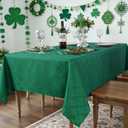 SASTYBALE St Patricks Day Tablecloth Rectangle, St Patricks Table Cloth Jacquard with Geometric Patterns, Washable Spillproof Table Cover for Dining, Camping, Parties, Holiday (52" x 70", Green)