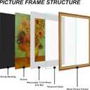 Gold 16x20 Picture Frame with Mat, Vintage Wood Photo Frame for Real Glass, Matted 11x14 or 16 x 20 Photos, Easy Photo Changes, Wall Hanging, Antique Ornate Wall Art