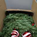 Christmas Garland with Lights, 9FT 30 LED Prelit Christmas Garland with Pinecones, Flowers, Bows, Outdoor Indoor Christmas Decorations Garland Battery Operated with Timer for Stairs,Mantel,Door,Window