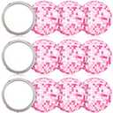 Qunclay 12 Pcs Disco Ball Compact Mirror 2.76 Inch Vintage Round Pocket Mirror Makeup Mini Mirror Handheld Portable Mirror for Purse, Women Gift Disco Party Supply Travel Daily (Pink)
