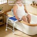 Bathtub Transfer Bench Shower 500 Lb Chair for Inside Tub Heavy-Duty Adjustable Width & Height Handicap Bath Chair with Extended Shower Seat and Reversible Backrest for Seniors, Elderly & Disabled