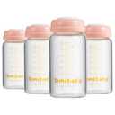 Breast Milk Storage Bottles 240ml 8oz BPA-Free Leak-Proof Baby Bottle for Breastmilk Storage Wide Neck Bottles with Screw Ring Sealing Disk Breastfeeding (Pink, 240ml-4Packs)