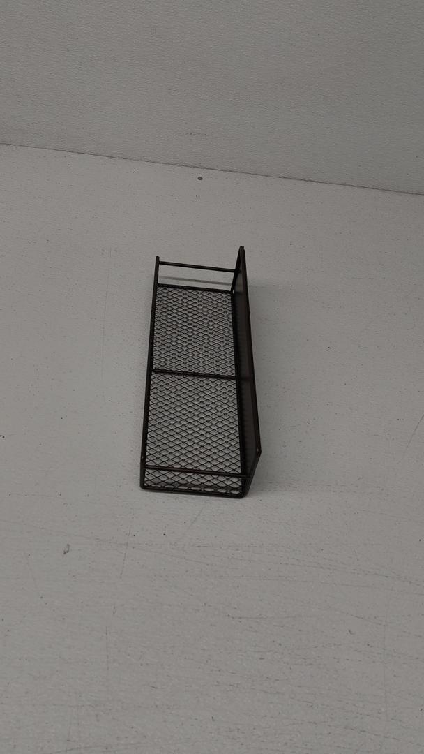 Magnetic Shelf for Fridge Magnetic Basket Organizer Wire Mesh Magnetic Holder Magnet Shelf Accessories for Office Kitchen Classroom Storage, Brown-Low, 13.77" x 5.11" x 1.7"