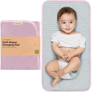 KeaBabies Portable Diaper Changing Pad, Easy Wipe Clean - Foldable Waterproof Baby Changing Mat for Diaper Bag, Compact, Lightweight,Baby Changer Travel Essential,Machine Washable(Sweet Pink)