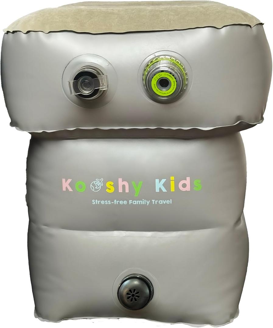 Kooshy Kids Self-Inflating Kooshion  Worlds First Rechargeable Travel Cushion for Kids  Compact, Lightweight, Adjustable Comfort for Airplanes, Cars & Trains