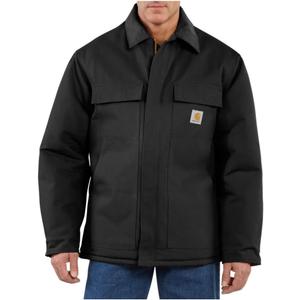 Carhartt Men's Loose Fit Firm Duck Insulated Traditional Coat (Medium, Black)