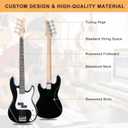 GLARRY Full Size Electric Bass Guitar Beginner Kit 4 String Exquisite Basswood Bass with 20W AMP, Cable, Strap, Bag and Accessories (Black, 39"Right Handed)