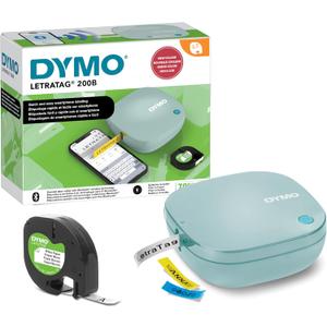 DYMO LetraTag 200B Bluetooth Label Maker, Compact Label Printer, Connects Through Bluetooth Wireless Technology to iOS and Android, Includes 1 White Paper Label Tape, Daydream Blue