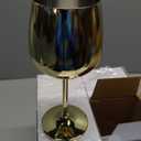 Set of 6 18 oz Stainless Steel Wine Glass Unbreakable Glasses for Travel, Camping and Pool Stemmed Metal Wine Glass Goblet for Outdoor Event Picnic Party Beach Pool Travel Wedding Anniversary (Gold)