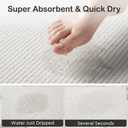 MontVoo Bath Mat,Chenille Absorbent Bathroom Mat Quick Dry Rubber Backed Bathroom Rugs Non Slip Washable Bath Mats,Ultra Thin Bathroom Rugs Fit Under Door,24"x35",White