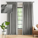 Kayne Studio Back Tab Velvet Pinch Pleated Curtains 90 Inch Long,Room Darkening Thermal Insulated Noise Reducing Window Treatments Drapesfor Living Room Pewter Gray,22 Hooks,2 Panels,38" x 90"