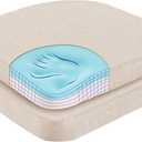 Chair Pads for Dining Chairs, Chair Cushions 2 Piece, 17"x 16"x 2.5" Memory Foam Seat Cushions with Ties and Removable Cover (Beige)