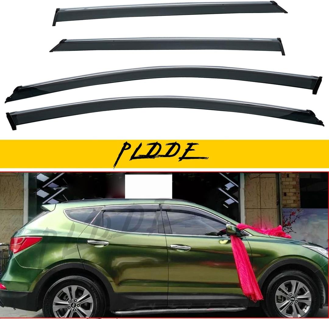4Pcs Window Visors Rain Guards Compatible with 2013-2018 Santa Fe