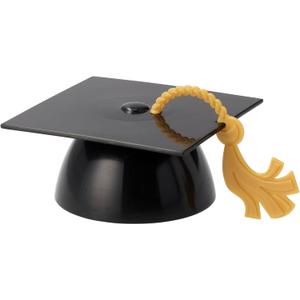 DecoPac Grad Cap with Tassels Cake Topper 24 Pack Elegant Graduation Hat Cake Decoration, Food Safe - Pack Of 24 (Black)