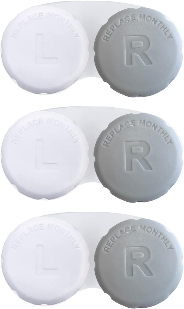 RHUI Contact Lens Cases for Travel, Daliy Use-3 Pcs Grey