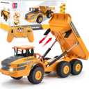 DOUBLE E Volvo RC Dump Truck Toy for Kids, Articulated Hauler, Remote Control Construction Toys Vehicles with Lights, Birthday Gifts Ideas for Boys Age 6 7 8 9 10 Year Old and up