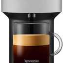 Nespresso Vertuo Next Deluxe Compact and Slim-Fit Design Coffee and Espresso Machine for 6 Cup Sizes of Coffee (Pure Chrome) with Nespresso Vertuo Sample Pack 12 Capsules (2 Items) (Silver)