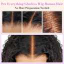 Curly Glueless Wigs Human Hair Pre Plucked Pre Cut 9x6 HD Lace Closure Bob Wig with Baby Hair Black Bob Deep Wave Wig Human Hair 180% Density Black Water Wave Human Hair Wig for Women 18 Inch