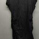 Missufe Women's Short Sleeve Ruched Casual Sundress Midi Bodycon T Shirt Dress (X-Large, Black)