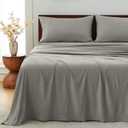 GOKOTTA 4-Pcs California King Sheets Set, 10"-16" Deep Pocket, Non-Slip Elastic Corner Straps, Microfiber Polyester - Ultra Soft, Hotel Luxury, Breathable, Wrinkle Free, Hypoallergenic - Grey