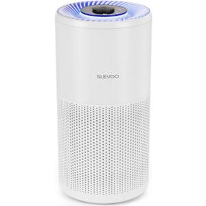 SLEVOO Air Purifier for Home Bedroom up to 1015 ft, Allergies Pet Hair, 3-in-1 Filter with hepa Air Purifier, Ultra Quiet 24 DB Sleep Mode,Aromatherapy,clean for Allergies,Pollutants,Smoke White
