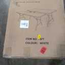 Set of 2 Folding Table 6 FT Lightweight Camping Table White Portable Plastic Rectangular Outdoor Dining Table Steel Legs Fold-in-Half with Carrying Handle for Indoor,Picnic,Party,Wedding,Events