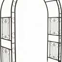Scrollwork Metal Garden Arch, Arbor for Climbing Plants & Wedding, 64.9 inches x 94.5 inches