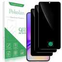 Pokolan [3 Pack Privacy Screen Protector for Samsung Galaxy S25 Plus, Anti Spy Private Tempered Glass Film, Fingerprint Unlocking, Case Friendly, 9H Hardness