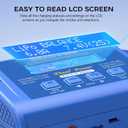 LiPo Battery Charger RC Balance Fast Battery Charger Discharger 80W 6A Smart Digital Battery Pack Charger for 1S-6S LiPo Life Li-ion 1-15S NiCD NiMH PB Smart Batteries RC Car (Blue)