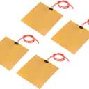 MECCANIXITY Heater Film Heating Plate, 12V 25W Polyimide Heat Pad, Adhesive PI Heater Elements Film 100mmx100mm Heater Strip for Constant Temperature, Pack of 4