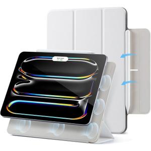 ESR for iPad Pro 13 Inch Case (M5/M4) 2025/2024, Powerful Magnetic Attachment, Slim Trifold Stand Case, Supports Pencil Pro & Pencil(USB-C), Auto Wake/Sleep, Rebound Series, Brilliant White