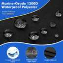 1200D Waterproof Pontoon Boat Cover 24-27 ft, Black