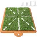 Eapele Golf Practice Mat, Golf Turf Heavy Duty Rubber Base Golf Practice Mat with Handle, Golf Mats Practice Outdoor and Indoor Come with 1 Rubber Tee and 9 Plastic Tees