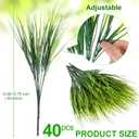 Ysleen 40 Bundles Artificial Grasses Outdoor UV Resistant Fake Plants No Fade Faux Grass Plastic Wheat Grass Greenery Shrubs Garden Porch Window Box Decorating Craft