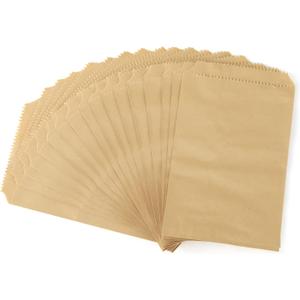 FOCCIUP 100 Pcs 4x6 Inches Brown Kraft Paper Bags Flat Envelopes Merchandise Treat Bag for Party