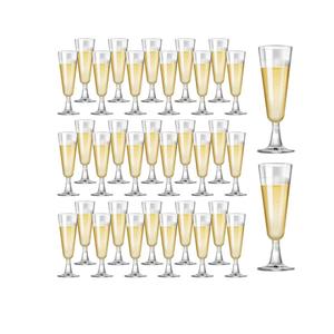 SUREHOME Plastic Champagne Flutes 30 Pack Disposable Champagne Glasses 5oz Clear Plastic Mimosa Glasses Wedding Cocktail Cups Bulk for New Years Eve Party Supplies 2025 Engagement Birthday Decorations