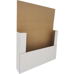 150 Pack 12-1/8" x 9-1/8" x 2" Corrugated Easy-Fold Mailer, Height Adjustable, White (EM1292-150)