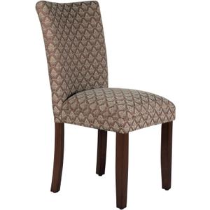 Homepop Home Decor |K1136-F662 | Classic Upholstered Parsons Dining Chair | Single Accent Dining Chair, Blue & Brown Damask Homepop Home Decor |K1136-F662 | Classic Upholstered Parsons Dining Chair | Single Accent Dining Chair, Blue & Brown Damask