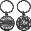5 x Lcbulu Father's Day Present for Dad from Daughter Son - Drive Safe Dad Keychain Gifts for Birthday Valentine's Day Christmas