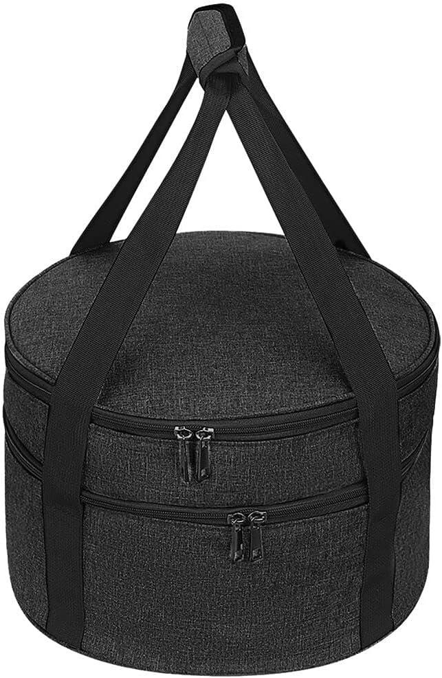 Casserole Carrier,Insulated Pie Carrier with Lid and Handle,Pie Carrier for Transport Pie Holders for Multiple Pies,Pie Carrying Case Casserole Carriers for Hot or Cold Food Picnic Pizza.12.5 Inch (Black)